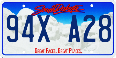SD license plate 94XA28