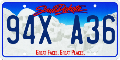 SD license plate 94XA36