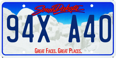 SD license plate 94XA40