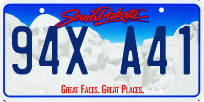 SD license plate 94XA41