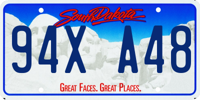 SD license plate 94XA48
