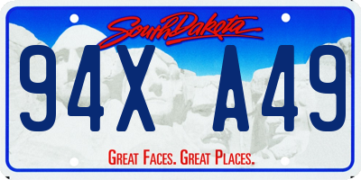 SD license plate 94XA49