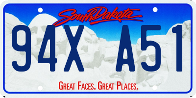 SD license plate 94XA51
