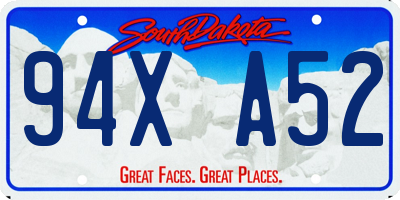 SD license plate 94XA52