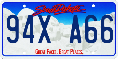 SD license plate 94XA66