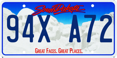 SD license plate 94XA72