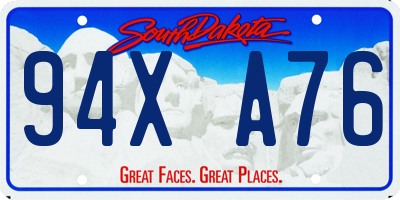 SD license plate 94XA76