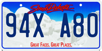 SD license plate 94XA80