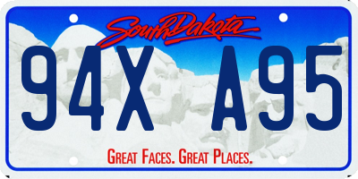 SD license plate 94XA95