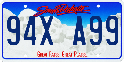 SD license plate 94XA99