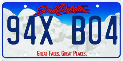 SD license plate 94XB04