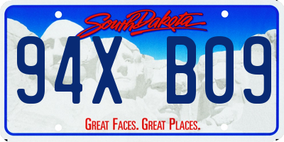 SD license plate 94XB09