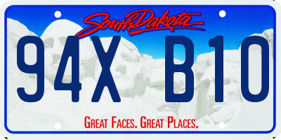 SD license plate 94XB10