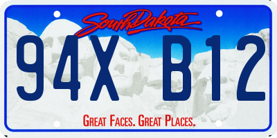 SD license plate 94XB12
