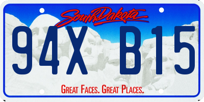 SD license plate 94XB15