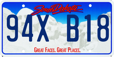SD license plate 94XB18