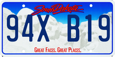 SD license plate 94XB19
