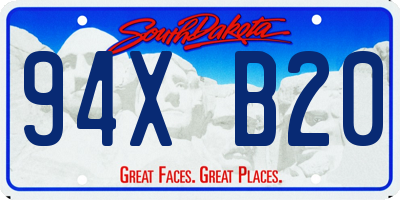 SD license plate 94XB20