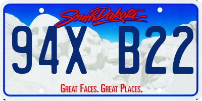 SD license plate 94XB22