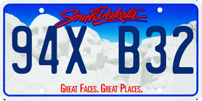 SD license plate 94XB32