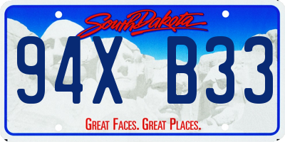 SD license plate 94XB33