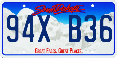 SD license plate 94XB36