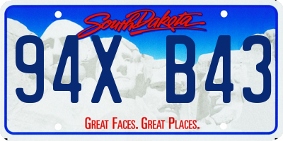 SD license plate 94XB43