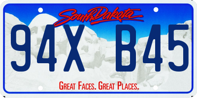 SD license plate 94XB45