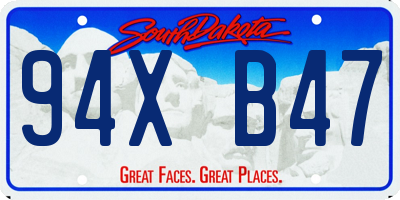 SD license plate 94XB47