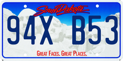 SD license plate 94XB53