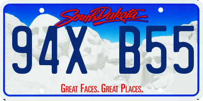 SD license plate 94XB55
