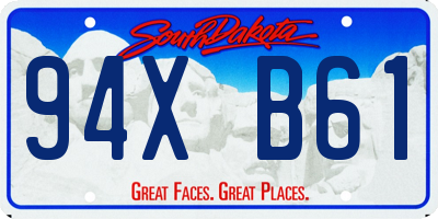 SD license plate 94XB61