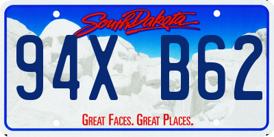 SD license plate 94XB62