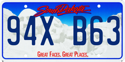 SD license plate 94XB63