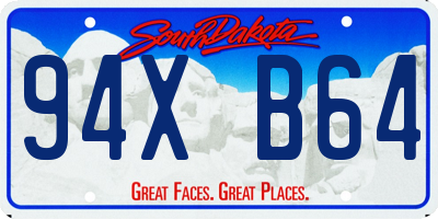 SD license plate 94XB64