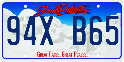 SD license plate 94XB65