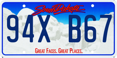 SD license plate 94XB67