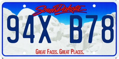 SD license plate 94XB78