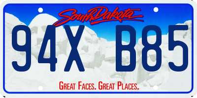 SD license plate 94XB85