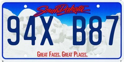 SD license plate 94XB87