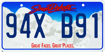 SD license plate 94XB91