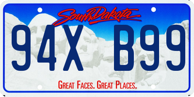 SD license plate 94XB99
