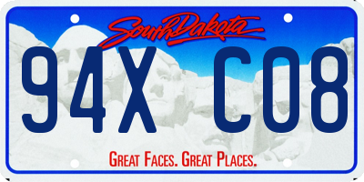 SD license plate 94XC08