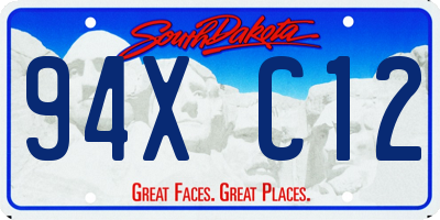 SD license plate 94XC12