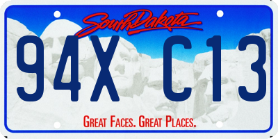 SD license plate 94XC13