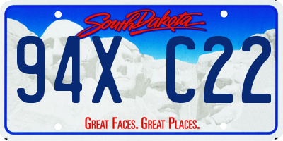 SD license plate 94XC22
