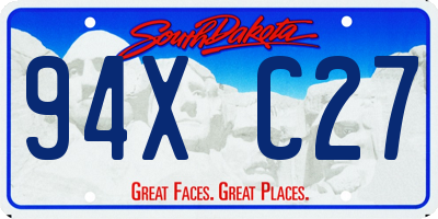 SD license plate 94XC27