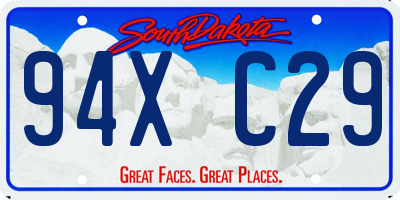 SD license plate 94XC29
