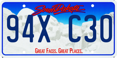 SD license plate 94XC30