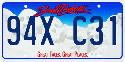 SD license plate 94XC31